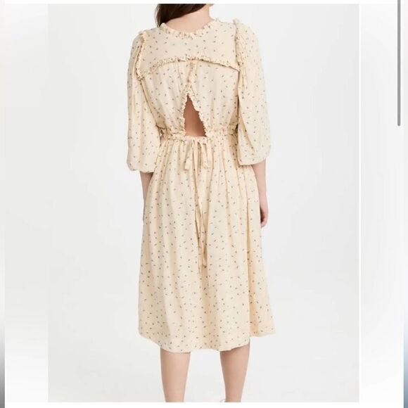 Munthe Curtis Open Back Embroidered Floral Midi Dress, Size 6 (EU 36) - Picture 2 of 15